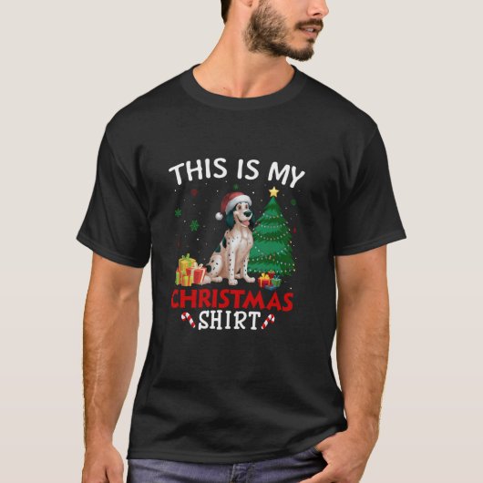 Das ist meine englische Setter Dog Weihnachtsmannm T-Shirt (Vorderseite)