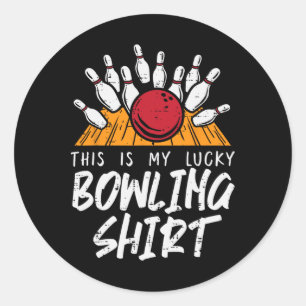 Das ist meine glückliche Bowling Shirt Bowler Play Runder Aufkleber