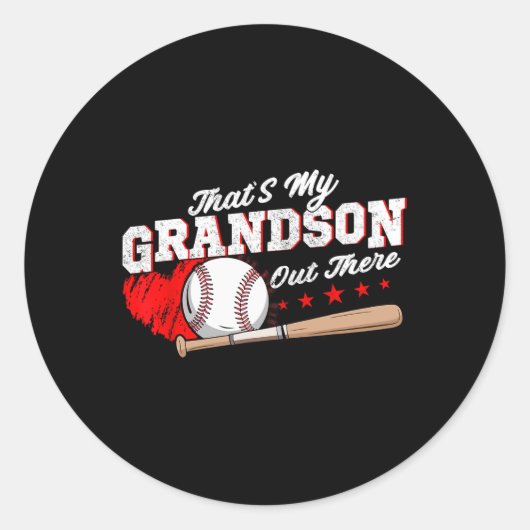 Das ist meine Großmutter da draußen Baseball-Moth Runder Aufkleber (Vorderseite)