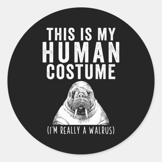 Das ist meine Hu, ich bin wirklich ein Walrus Runder Aufkleber (Vorderseite)