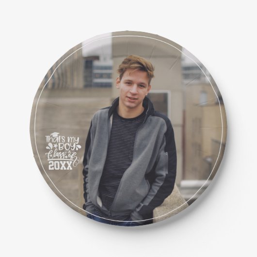 Das ist meine Junge-Klasse mit 20XX Foto Abschluss Pappteller (Vorderseite)