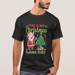 Das ist meine Pajama Pig Weihnachtsmannmütze Funny T-Shirt