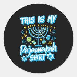 Das ist meine Pajamakah Hanukkah Menorah Candles F Runder Aufkleber