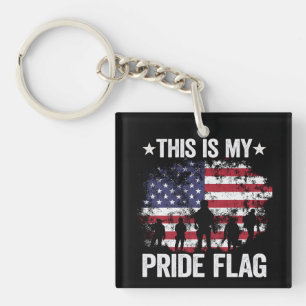 Das ist meine Pride-Flagge Amerikanischer Soldat M Schlüsselanhänger