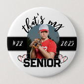 Das ist meine Senior Baseball-Taste für Eltern Button (Vorderseite)