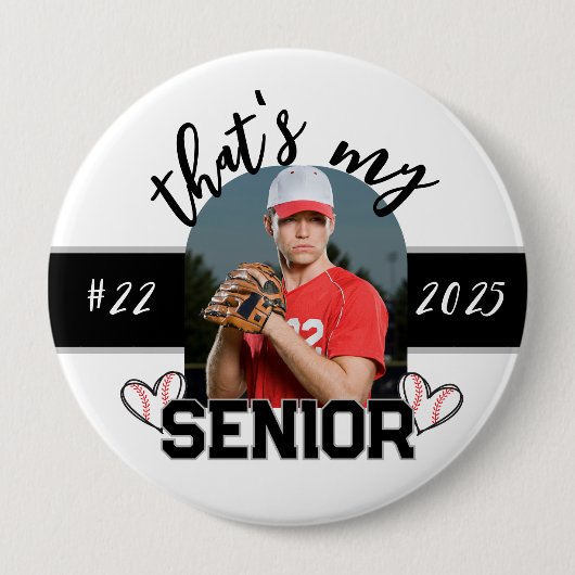 Das ist meine Senior Baseball-Taste für Eltern Button (Vorderseite)