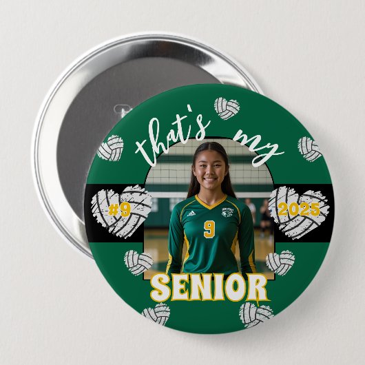 Das ist meine Senior Volleyball-Taste Button (Vorne & Hinten)