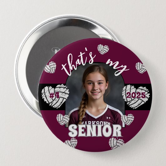 Das ist meine Senior Volleyball-Taste Button (Vorne & Hinten)