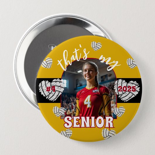 Das ist meine Senior Volleyball-Taste Button (Vorne & Hinten)