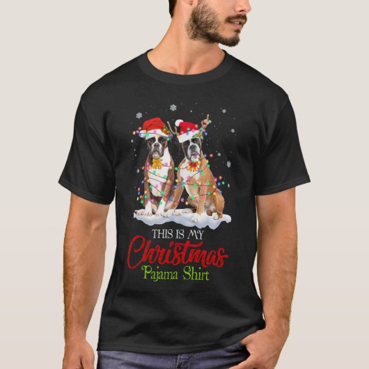 Das ist meine Weihnachts-Pajama Boxer-Dog-Weihnach T-Shirt (Vorderseite)