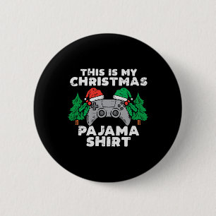 Das ist meine Weihnachts-Pajama-Videospiele Boys M Button
