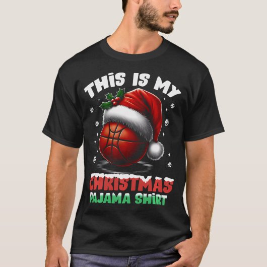 Das ist meine Weihnachtsbasketball-Weihnachtsmannm T-Shirt (Vorderseite)