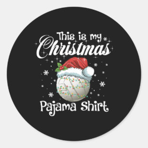 Das ist meine Weihnachtsfamilie Pajama Xmas Volley Runder Aufkleber