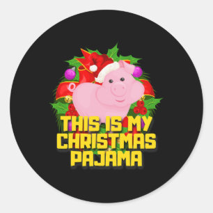 Das ist meine Weihnachtsfeiertage Pig Niedlichen W Runder Aufkleber