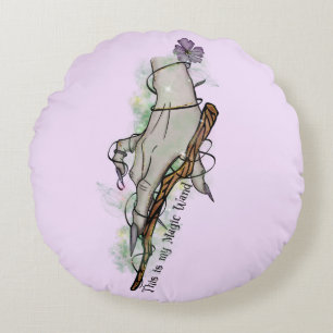 Das ist meine Zauberwand - gotische Hexenhand Rundes Kissen