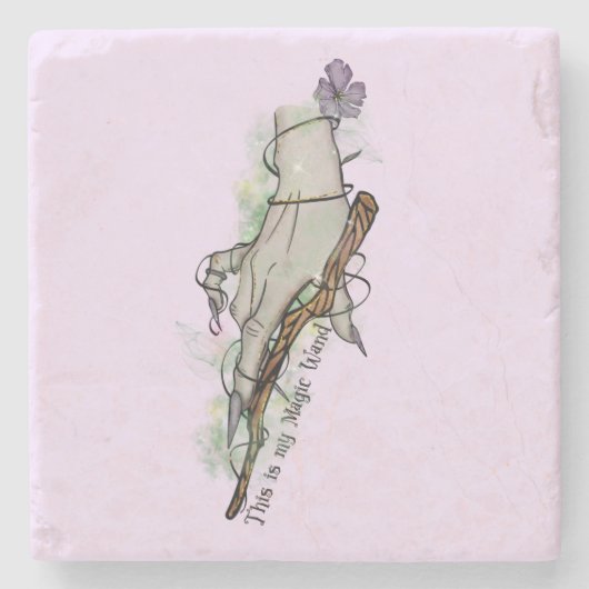 Das ist meine Zauberwand - gotische Hexenhand Steinuntersetzer (Vorderseite)