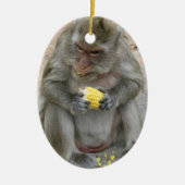 Das ist meins! ... Wild Thai Macaque Monkey Keramik Ornament (Vorne)