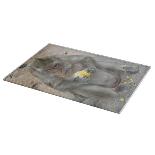 Das ist meins! ... Wild Thai Macaque Monkey Schneidebrett (Ecke)