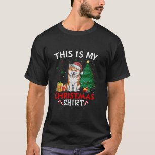Das ist My Akita Inu Hund Weihnachtsmannmütze Weih T-Shirt