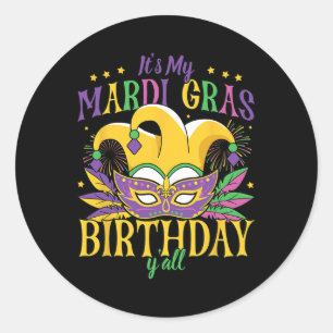Das ist My Mardi Gras Birthday Yall Runder Aufkleber