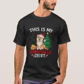Das ist My Shiba Inu Dog Weihnachtsmannmütze Weihn T-Shirt (Vorderseite)