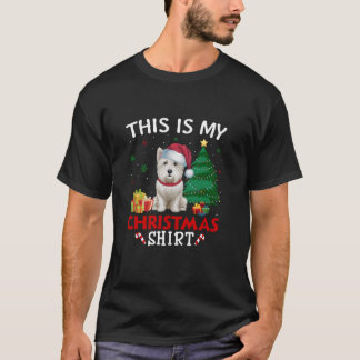 Das ist My Westie Hund Weihnachtsmannmütze Weihnac T-Shirt
