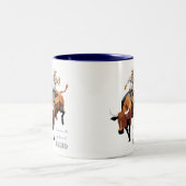 Das ist nicht mein erstes RODEO: Bull-Reiter Zweifarbige Tasse (Mittel)