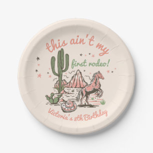 Das ist nicht mein erstes Rodeo Cowgirl zum Geburt Pappteller