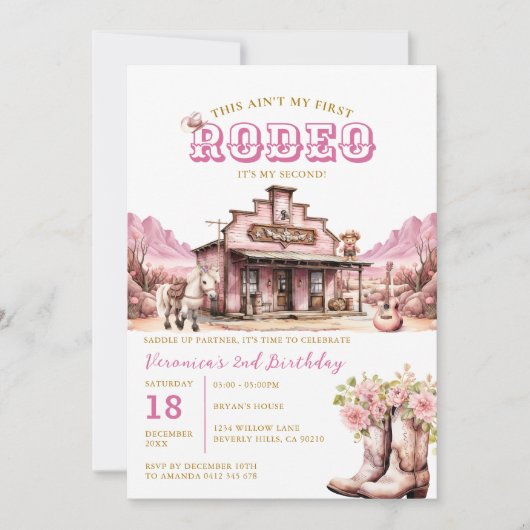 Das ist nicht mein erstes Rodeo zu meinem zweiten  Einladung (Vorderseite)