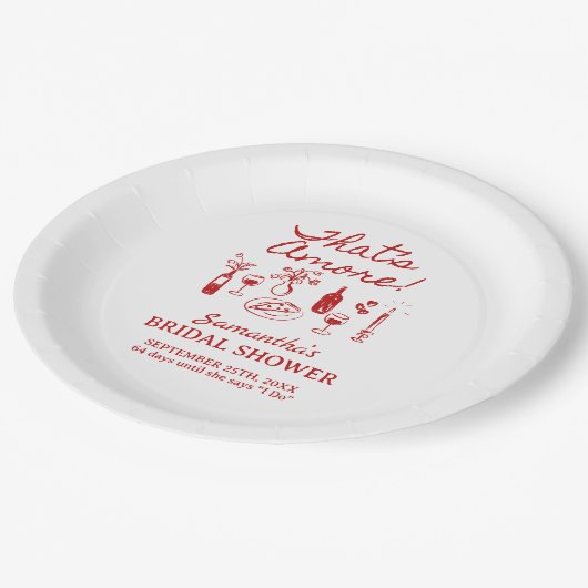 Das ist noch ein italienisches Pizzas-Brautparty Pappteller (Schrägansicht)