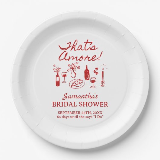 Das ist noch ein italienisches Pizzas-Brautparty Pappteller (Vorderseite)