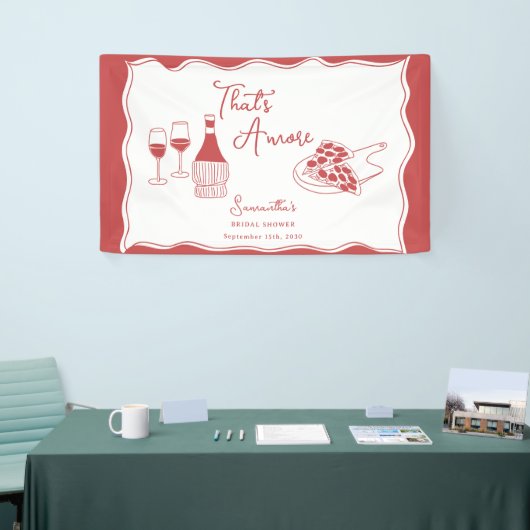 Das ist noch ein italienisches Pizzas Wein Brautpa Banner (Messeveranstaltung)