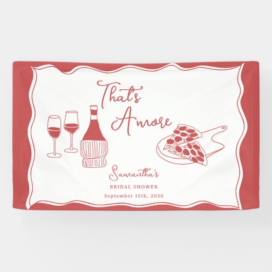Das ist noch ein italienisches Pizzas Wein Brautpa Banner (Horizontal)