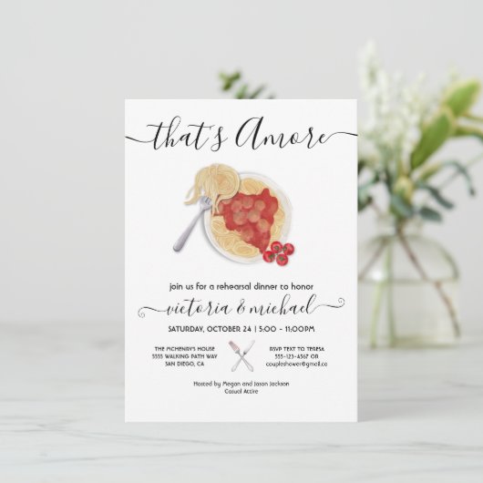 Das ist noch mehr italienische Probe Abendessen Pa Einladung (Stehend Vorderseite)