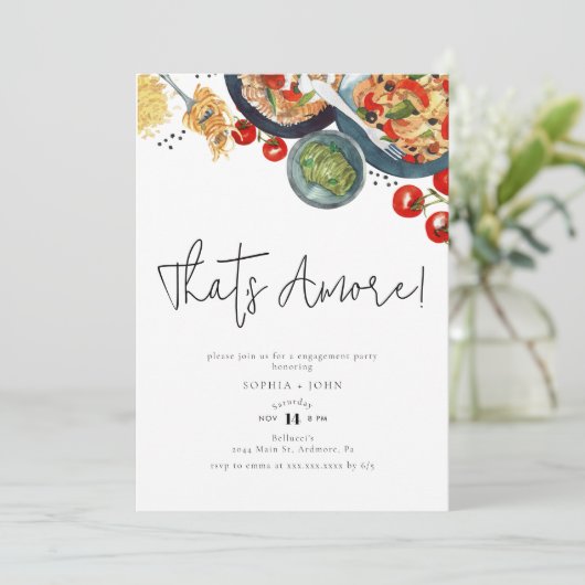 Das ist noch nicht alles! Italienische Lebensmitte Einladung (Stehend Vorderseite)