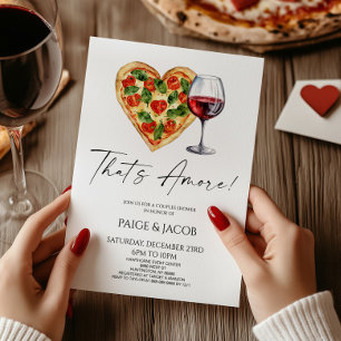 Das ist noch nicht alles! Pizza Wine Wedding Coupl Einladung