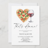 Das ist noch nicht alles! Pizza Wine Wedding Party Einladung (Vorderseite)