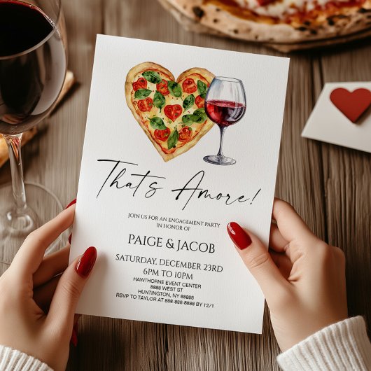 Das ist noch nicht alles! Pizza Wine Wedding Party Einladung
