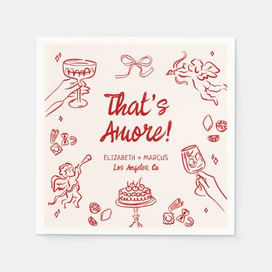 Das ist noch nicht alles! Rot-Italienische Verlobu Serviette (Vorderseite)