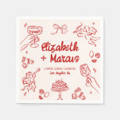 Das ist noch nicht alles! Rot-Italienische Verlobu Serviette (Vorderseite)