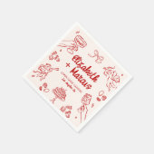 Das ist noch nicht alles! Rot-Italienische Verlobu Serviette (Ecke)