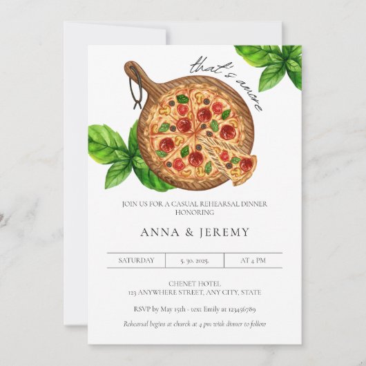 Das ist Pizza Lässig Italienisches Probe Dinner Einladung (Vorderseite)