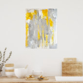 "Das ist Random" Abstrakte graue und gelbe Kunst Poster (Küche)