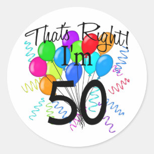 Das ist Recht, das ich 50 - Geburtstag bin Runder Aufkleber
