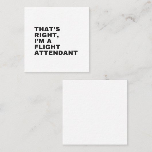 DAS IST RICHTIG, ICH BIN EIN FLUGVERANSTALTER QUADRATISCHE VISITENKARTE (Vorne/Hinten)