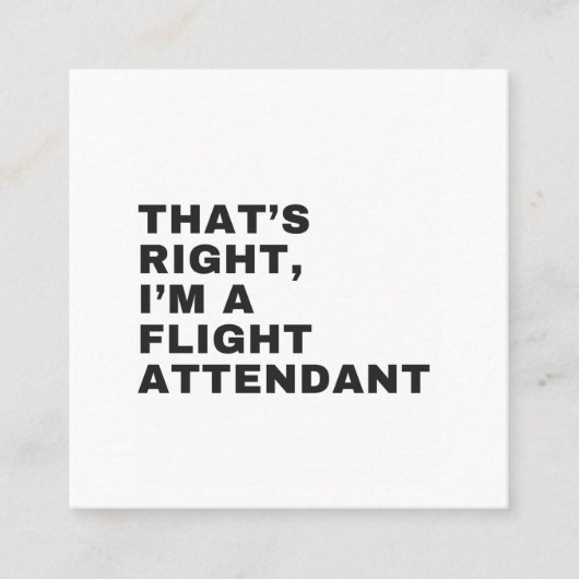 DAS IST RICHTIG, ICH BIN EIN FLUGVERANSTALTER QUADRATISCHE VISITENKARTE (Vorderseite)