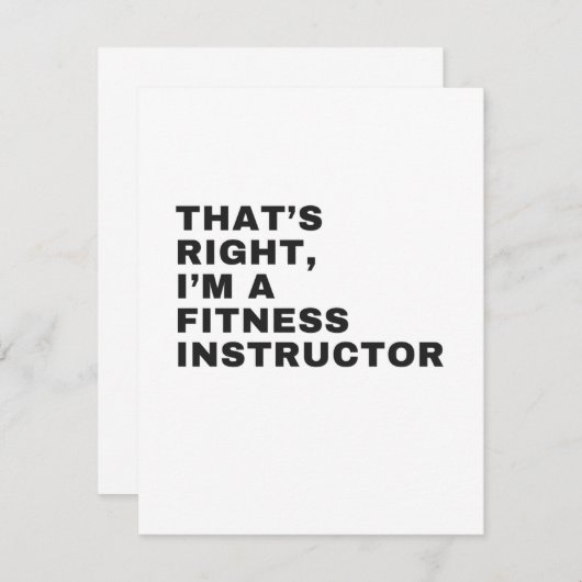 DAS IST RICHTIG, ICH BIN FITNESS INSTRUCTOR DANKESKARTE (Vorne/Hinten)