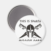 Das ist Sparta - Molon Lave - Black Magnet (Vorderseite/Rückseite)