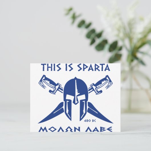 Das ist Sparta - Molon Lave - Blau Postkarte (Stehend Vorderseite)