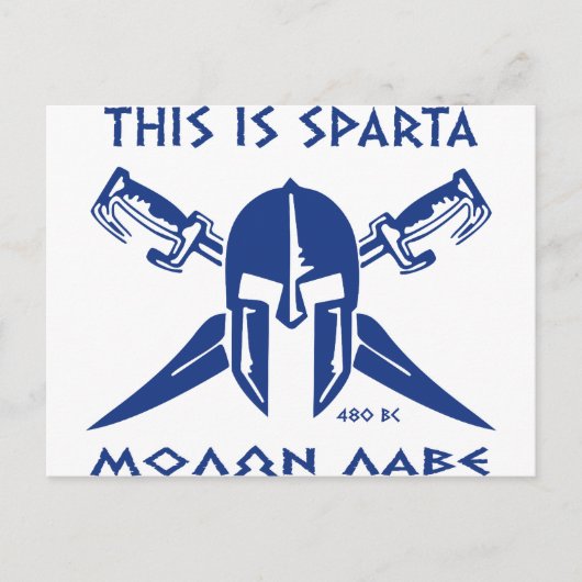Das ist Sparta - Molon Lave - Blau Postkarte (Vorderseite)